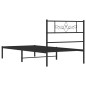vidaXL Giroletto con Testiera in Metallo Nero 107x203 cm vidaXL Giroletto con Testiera in Metallo Nero 107x203 cm