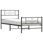 vidaXL Giroletto con Testiera e Pediera Metallo Nero 75x190 cm vidaXL Giroletto con Testiera e Pediera Metallo Nero 75x190 cm