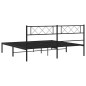 vidaXL Giroletto con Testiera in Metallo Nero 200x200 cm vidaXL Giroletto con Testiera in Metallo Nero 200x200 cm