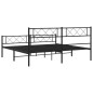 vidaXL Giroletto con Testiera e Pediera Metallo Nero 180x200 cm vidaXL Giroletto con Testiera e Pediera Metallo Nero 180x200 cm