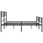 vidaXL Giroletto con Testiera e Pediera Metallo Nero 193x203 cm vidaXL Giroletto con Testiera e Pediera Metallo Nero 193x203 cm