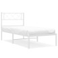 vidaXL Giroletto con Testiera Metallo Bianco 80x200 cm vidaXL Giroletto con Testiera Metallo Bianco 80x200 cm