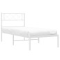 vidaXL Giroletto con Testiera Metallo Bianco 100x190 cm vidaXL Giroletto con Testiera Metallo Bianco 100x190 cm