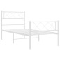 vidaXL Giroletto con Testiera e Pediera Metallo Bianco 90x190 cm vidaXL Giroletto con Testiera e Pediera Metallo Bianco 90x190 cm