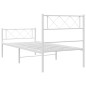 vidaXL Giroletto con Testiera e Pediera Metallo Bianco 90x190 cm vidaXL Giroletto con Testiera e Pediera Metallo Bianco 90x190 cm