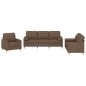 vidaXL Set di Divani 3 pz con Cuscini Marrone in Tessuto vidaXL Set di Divani 3 pz con Cuscini Marrone in Tessuto