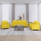 vidaXL Set di Divani 3 pz con Cuscini Giallo Chiaro in Tessuto vidaXL Set di Divani 3 pz con Cuscini Giallo Chiaro in Tessuto