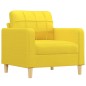 vidaXL Set di Divani 3 pz con Cuscini Giallo Chiaro in Tessuto vidaXL Set di Divani 3 pz con Cuscini Giallo Chiaro in Tessuto