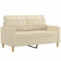 vidaXL Set Divani 3 pz con Cuscini Crema in Tessuto vidaXL Set Divani 3 pz con Cuscini Crema in Tessuto