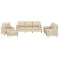 vidaXL Set Divani 4 pz con Cuscini Crema in Tessuto vidaXL Set Divani 4 pz con Cuscini Crema in Tessuto