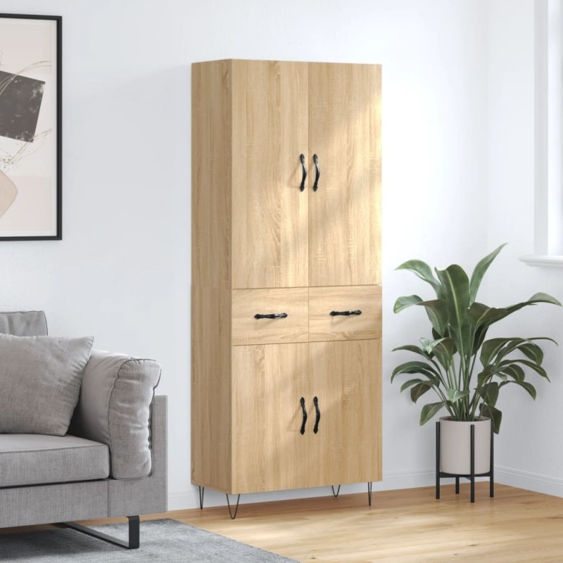 vidaXL Credenza Rovere Sonoma 69,5x34x180 cm in Legno Multistrato vidaXL Credenza Rovere Sonoma 69,5x34x180 cm in Legno Multistrato