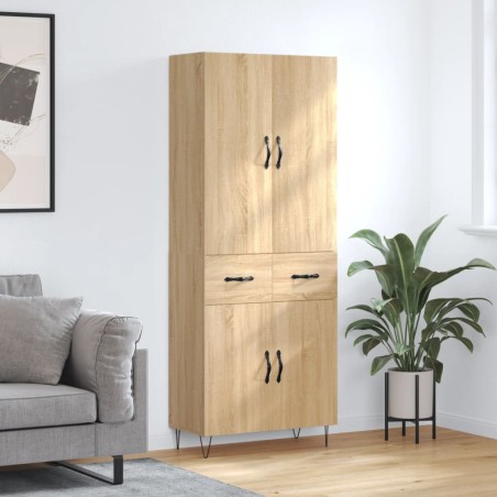 vidaXL Credenza Rovere Sonoma 69,5x34x180 cm in Legno Multistrato
