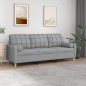 vidaXL Divano a 3 Posti con Cuscini Grigio Chiaro 180 cm in Tessuto vidaXL Divano a 3 Posti con Cuscini Grigio Chiaro 180 cm in Tessuto