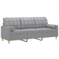 vidaXL Divano a 3 Posti con Cuscini Grigio Chiaro 180 cm in Tessuto vidaXL Divano a 3 Posti con Cuscini Grigio Chiaro 180 cm in Tessuto