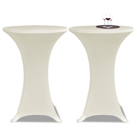vidaXL Coperture Verticali per Tavolo 4 pz Ø70 cm Crema Elastico