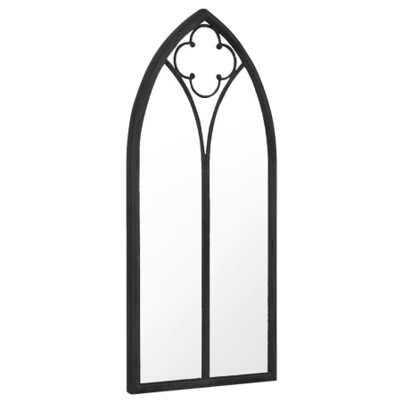 vidaXL Specchio da Giardino Nero 100x45 cm in Ferro per Uso Esterno