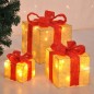 HI Decorazioni Scatole Regalo di Natale con Luci LED e Nastri Rosa 3pz HI Decorazioni Scatole Regalo di Natale con Luci LED e Nastri Rosa 3pz