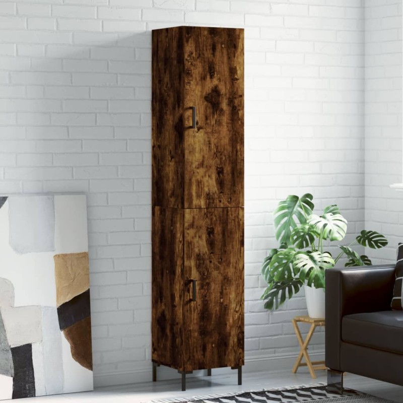 vidaXL Credenza Rovere Fumo 34,5x34x180 cm in Legno Multistrato vidaXL Credenza Rovere Fumo 34,5x34x180 cm in Legno Multistrato
