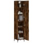 vidaXL Credenza Rovere Fumo 34,5x34x180 cm in Legno Multistrato vidaXL Credenza Rovere Fumo 34,5x34x180 cm in Legno Multistrato