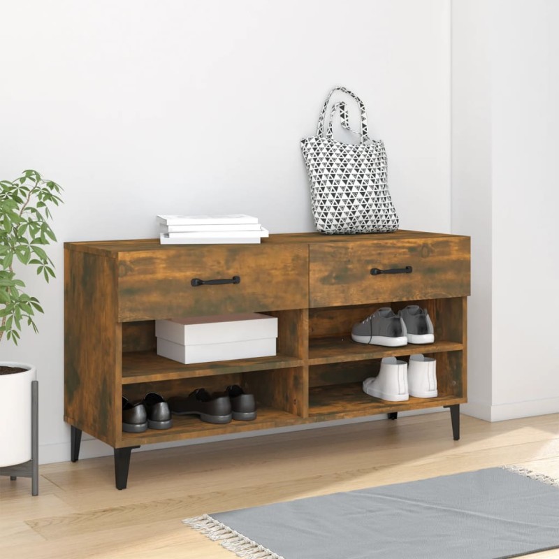 Scarpiera Rovere Fumo 102x35x55 cm in Legno Multistrato Scarpiera Rovere Fumo 102x35x55 cm in Legno Multistrato