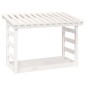 Portalegna Bianco 108x64,5x78 cm in Legno Massello di Pino Portalegna Bianco 108x64,5x78 cm in Legno Massello di Pino