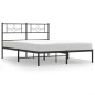 vidaXL Giroletto con Testiera in Metallo Nero 120x190 cm vidaXL Giroletto con Testiera in Metallo Nero 120x190 cm