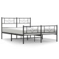 vidaXL Giroletto con Testiera e Pediera Metallo Nero 140x190 cm vidaXL Giroletto con Testiera e Pediera Metallo Nero 140x190 cm