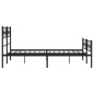 vidaXL Giroletto con Testiera e Pediera Metallo Nero 140x190 cm vidaXL Giroletto con Testiera e Pediera Metallo Nero 140x190 cm