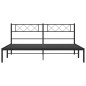 vidaXL Giroletto con Testiera in Metallo Nero 193x203 cm vidaXL Giroletto con Testiera in Metallo Nero 193x203 cm