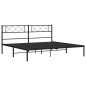 vidaXL Giroletto con Testiera in Metallo Nero 193x203 cm vidaXL Giroletto con Testiera in Metallo Nero 193x203 cm