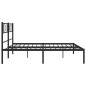 vidaXL Giroletto con Testiera in Metallo Nero 193x203 cm vidaXL Giroletto con Testiera in Metallo Nero 193x203 cm