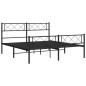 vidaXL Giroletto con Testiera e Pediera Metallo Nero 140x190 cm