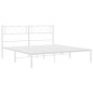 vidaXL Giroletto con Testiera Metallo Bianco 135x190 cm vidaXL Giroletto con Testiera Metallo Bianco 135x190 cm
