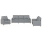 vidaXL Set Divani 3 pz con Cuscini Grigio Chiaro in Tessuto vidaXL Set Divani 3 pz con Cuscini Grigio Chiaro in Tessuto