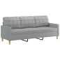 vidaXL Set Divani 3 pz con Cuscini Grigio Chiaro in Tessuto vidaXL Set Divani 3 pz con Cuscini Grigio Chiaro in Tessuto