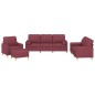 vidaXL Set di Divani 4 pz con Cuscini Rosso Vino in Tessuto vidaXL Set di Divani 4 pz con Cuscini Rosso Vino in Tessuto