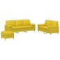 vidaXL Set di Divani 3 pz con Cuscini Giallo Chiaro in Tessuto vidaXL Set di Divani 3 pz con Cuscini Giallo Chiaro in Tessuto