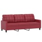 vidaXL Set di Divani 4 pz con Cuscini Rosso Vino in Similpelle vidaXL Set di Divani 4 pz con Cuscini Rosso Vino in Similpelle