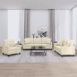 vidaXL Set di Divani 3 pz con Cuscini Crema in Similpelle vidaXL Set di Divani 3 pz con Cuscini Crema in Similpelle