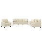 vidaXL Set di Divani 3 pz con Cuscini Crema in Similpelle vidaXL Set di Divani 3 pz con Cuscini Crema in Similpelle