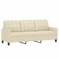 vidaXL Set di Divani 3 pz con Cuscini Crema in Similpelle vidaXL Set di Divani 3 pz con Cuscini Crema in Similpelle