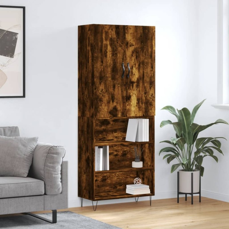 vidaXL Credenza Rovere Fumo 69,5x34x180 cm in Legno Multistrato vidaXL Credenza Rovere Fumo 69,5x34x180 cm in Legno Multistrato