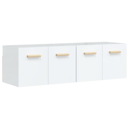 Mobili Parete 2 pz Bianco Lucido 60x36,5x35cm Legno Multistrato