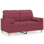 vidaXL Divano a 2 Posti con Cuscini Rosso Vino 120 cm in Tessuto vidaXL Divano a 2 Posti con Cuscini Rosso Vino 120 cm in Tessuto