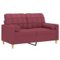 vidaXL Divano a 2 Posti con Cuscini Rosso Vino 120 cm in Tessuto vidaXL Divano a 2 Posti con Cuscini Rosso Vino 120 cm in Tessuto
