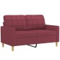 vidaXL Divano a 2 Posti con Cuscini Rosso Vino 120 cm in Tessuto vidaXL Divano a 2 Posti con Cuscini Rosso Vino 120 cm in Tessuto