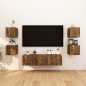 Armadietti TV a Parete 8 pz Rovere Fumo 30,5x30x30 cm Armadietti TV a Parete 8 pz Rovere Fumo 30,5x30x30 cm