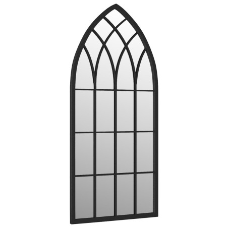 vidaXL Specchio da Giardino Nero 100x45 cm in Ferro per Uso Esterno