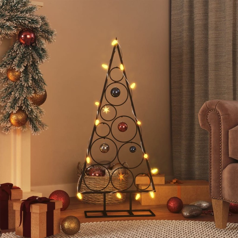 vidaXL Albero di Natale Decorativo in Metallo Nero 90 cm vidaXL Albero di Natale Decorativo in Metallo Nero 90 cm