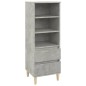 Credenza Grigio Cemento 40x36x110 cm in Legno Multistrato Credenza Grigio Cemento 40x36x110 cm in Legno Multistrato